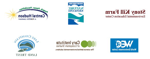 Logos of 环境科学与政策 internship locations: Stonykill Environmental 教育 Center, 哈德逊高地博物馆, 中央哈德逊, 世界环境中心, 加里生态系统研究所, 和尚普兰湖土地信托基金.